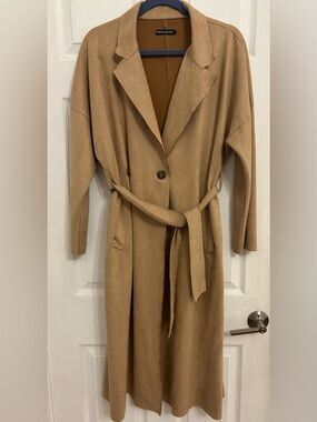 One size Camel Belted Long Coat